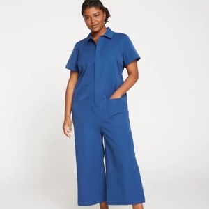 NWT Universal Standard Kate Stretch Cotton Twill Jumpsuit MEDIUM